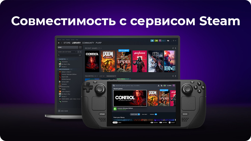 Игровая портативная консоль Valve Steam Deck 64Gb